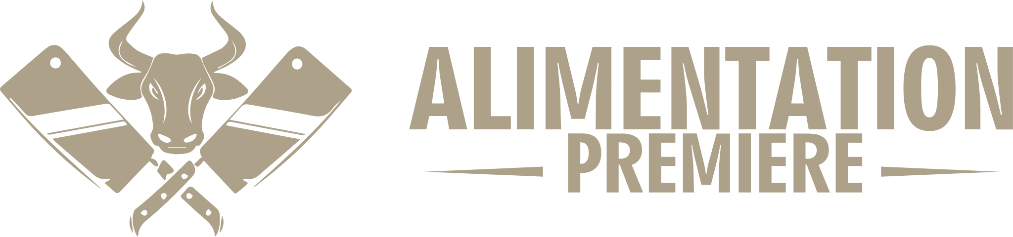 Logo Alimentation Première sur fond brun premium